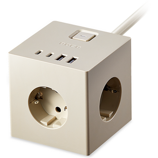 보코 큐브프로45 고용량 USB C타입 45W 3구 큐브 멀티탭, 1개, 크림, 2m
