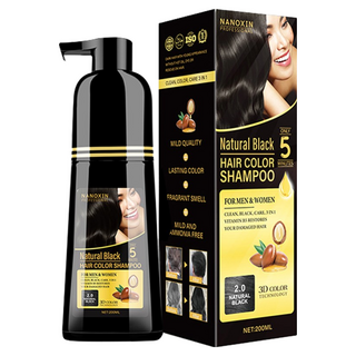 나녹신 프로페셔널 간편하고 빠른 컬러체인지 염색샴푸 200ml, 내추럴블랙, 1개