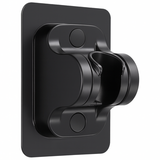 브리준 강력접착 샤워기거치대 무타공 각도조절, 블랙 + 블랙