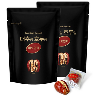 대추 호두 건강간식 아침 대용 고급 간식 대추호두말이 맛있는 호두품 단백질 영양 웰빙 대호한끼 무방부제, 180g, 2개