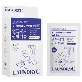 런드리씨 휴대용 여행용 음식물 얼룩제거 팡팡티슈 6매입, 5g, 6개