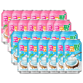 해태 코코팜 화이트 요구르트 340ml 12개+피치핑크 340ml 12개 코코넛 젤리 과즙음료