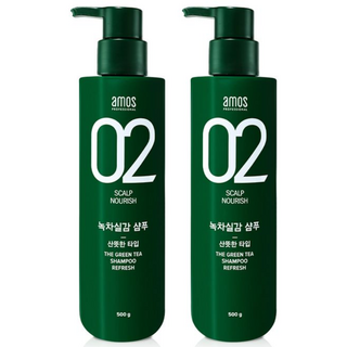 아모스 녹차실감 지성두피 프레쉬 샴푸, 500g, 2개