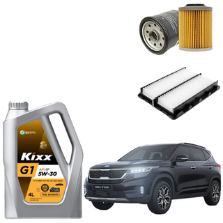 셀토스 1.6 가솔린 터보 19년~22년 합성 엔진오일세트 킥스 G1 에어필터 오일필터 순정형 호환, 4L, 5w30, 1세트