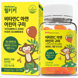 닥터포이 웰키커 비타민C 아연 어린이 구미 영양제 150g, 1개, 60정