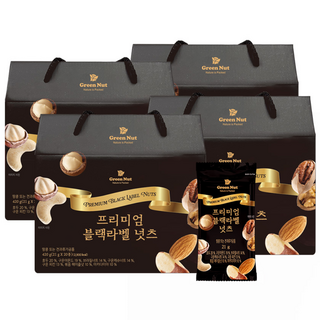 그린너트 프리미엄견과 블랙라벨너츠 넛츠 선물세트, 4세트, 420g