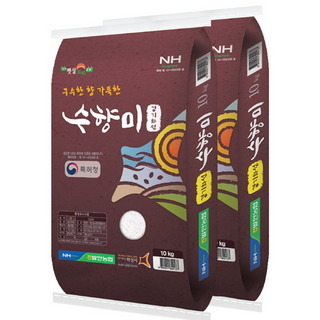 [하루세끼쌀] 25년 햅쌀 발안농협 수향미 20kg(10kg+10kg) 상등급 단일품종, 10kg, 2개