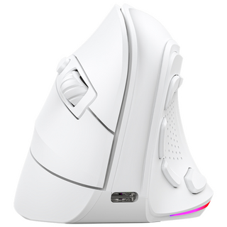 아이노트 LED 충전식 9버튼 무선 블루투스 버티컬 마우스 VM530RB, 회이트