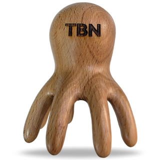 TBN 원목 문어 두피 괄사 나무 마사지기 두통 스트레스 승모근, 느티나무, 1개