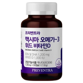 프리벤트라 오메가3 위드 비타민D 1 302mg x 90캡슐, 90정, 1개