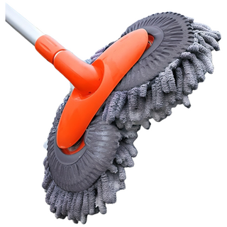 투데이리빙 4세대 3단 세차 밀대 듀얼 헤드 각도 조절 차량용 브러쉬 자동차 접이식 대걸레 청소 용품, 1개, R98248A(오렌지