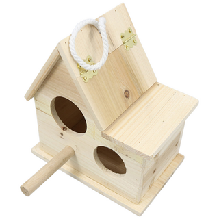 Qilci 鸚鵡木製鳥巢繁殖箱, 1個, 混合色