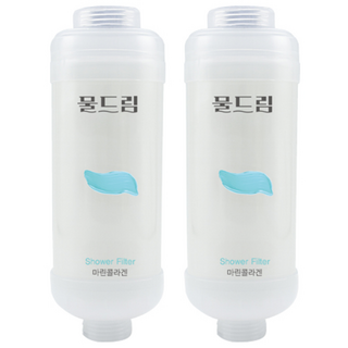 비타민 샤워기 필터 염소 녹물 제거 피부보습 아로마 샤워필터, 2개, 아이리스