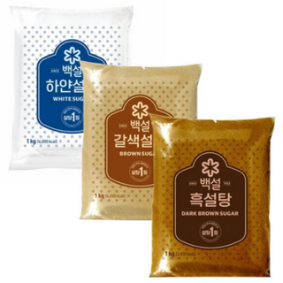 올따옴 추천 백설 하얀설탕 1kg+갈색설탕 1kg+흑설탕 1kg, 1kg, 3개