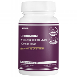 라이프토콜 메가 크롬 영양제 300mcg 54g, 180정, 1개