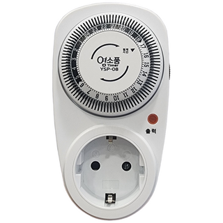 타원형타이머 콘센트 24시간 타이머 타임스위치 국산 P-08, 흰색, 1개, 7cm