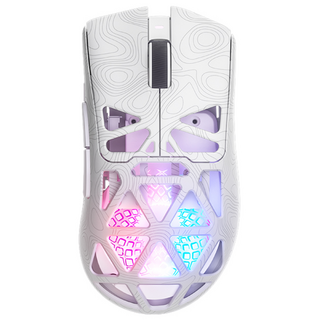 FURYCUBE G11 초경량 무선 게이밍 마우스 PAW3311 센서 메테오 볼캐노 다이내믹 RGB 3모드 연결 6단계 DPI 인체공학적 디자인 대용량 장시간 사용, 컨투어 화이트, G11마우스