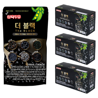 삼육두유 더블랙 프리미엄 파우치 두유, 190ml, 60개