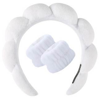 구름 세안밴드 폭신 헤어밴드 손목밴드 세트 머리 고정 타월 밴드