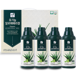 맑은농장 유기농 알로에 베라 겔, 1.05L, 4개