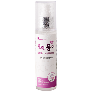 우리뭉이 미스트 강아지 반려동물 애완동물 모발 윤기 탄력 냄새제거 항균 살균 피부질환 개선 진드기 예방 기피효과 탈취 보습, 1개, 100ml