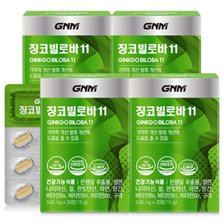 GNM자연의품격 징코빌로바11, 30정, 4개