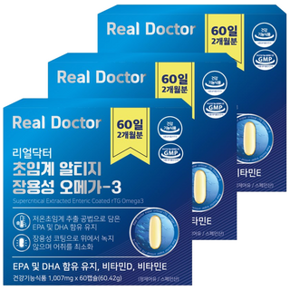 리얼닥터 초임계 알티지 장용성 오메가3, 60정, 60.42g, 3개