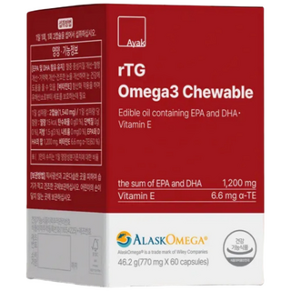 아약 알티지 오메가3 츄어블 맛있는 알래스카 오메가3 미니, 1개, 60정