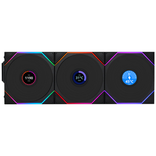 LIAN LI UNI FAN TL Wireless LCD 120 블랙 3팩, 3개