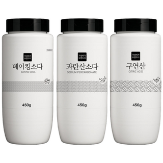 가성비가브랜드다 3종세트 베이킹소다+과탄산소다+구연산 450G x 3개(용기), 1세트