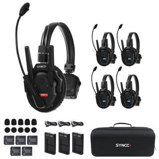 SYNCO XTALK XPRO 무선 인터컴 헤드셋 시스템2.4GHz 1640피트/500m 장거리 실시간 모니터링 통신 헤드셋(라이브 쇼 무대 공연 영화 촬영용), XPro5/5 PCS
