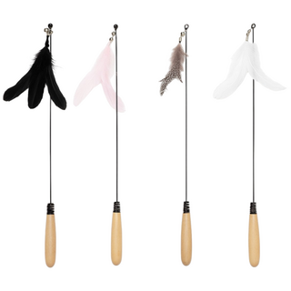 MAAH 고양이 다다익선 깃털 낚싯대 4종 세트, 1세트, 혼합색상