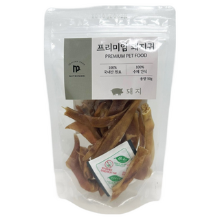 뉴트리포즈 국내산 한돈 돼지귀 슬라이스 소용량, 1개, 50g, 국내산 돼지귀