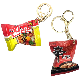글로우제이 라면키링 귀여운 라면 열쇠고리 가방고리 선물, 1세트, 진라면+신라면