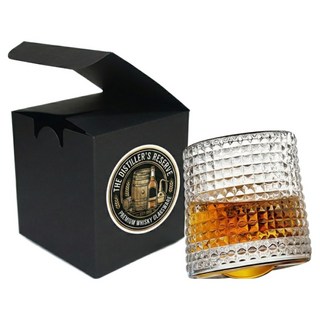 회전하는 위스키 하이볼 칵테일 전용 술 잔 (벌집 패턴), 1개