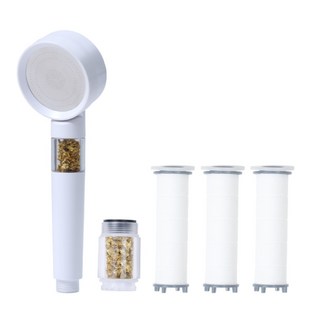 윤슬아 원킬 KDF 3중 필터샤워기 녹물제거 염소제거 아황산칼슘 필터 본품 + KDF 필터 1P + 세디먼트 필터 3P, 화이트, 1개