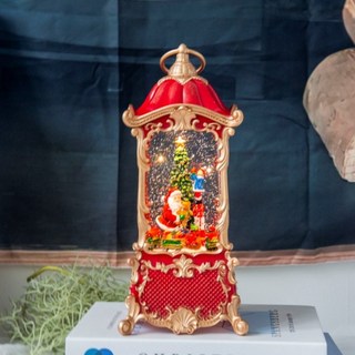 BP-02 회전 엔틱 레트로 크리스마스 오르골 led 스노우볼 무드등 크리스마스 소품 장식 선물