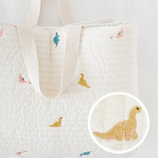 Malolotte 孩童幼稚園用100支棉質刺繡圖案午睡薄墊, 恐龍款