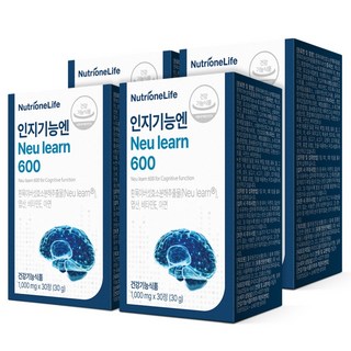 [무료배송/오늘출발] 뉴트리원 인지기능엔 뉴런 Neu learn 600 비타민E 인지력 개선, 4박스, 30정