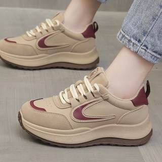 KOPN 두꺼운 바닥 운동화 여자 봄 면화 편안한 학생 가벼운 충격 흡수 백합 러닝화