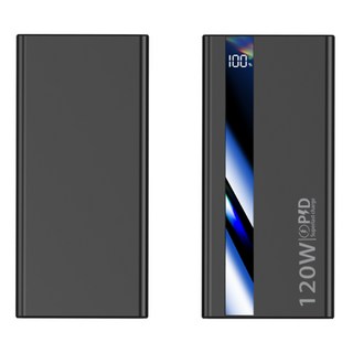 PYHO 보조배터리 120W고속충전 30000mah대용량 LED 디스플레이 캠핑 보조 배터리, 블랙