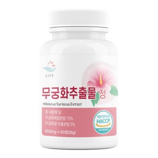 순수한줌 무궁화추출물 안토시아닌 다이어트 정 600mg 기타영양제, 1개, 60정