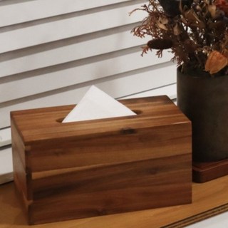 [ HOTEL AT HOME SERIES ] 아카시아나무 원목 우드 티슈 케이스, 1개