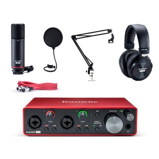 포커스라이트 Scarlett 2i2 studio 스칼렛 2i2 스튜디오 3세대+팝필터+관절스탠드 오디오 인터페이스 방송용 패키지
