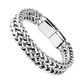 HAM 1+1남성용 티타늄 체인 팔찌 써지컬 스틸 빈티지 팔찌 악세서리