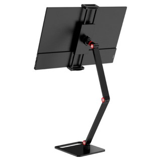 MagicRaven 휴대용 모니터 거치대 테블릿 스탠드 360도 회전 높이조절 접이식, 1개, 암 길이 18x18cm 블랙