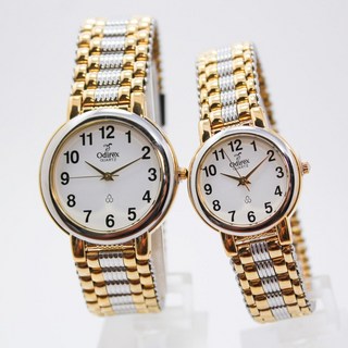 Odirex 국내생산 정장 금장 예물 콤비 메탈밴드 아날로그 손목시계