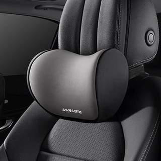 1+1 차량용 메모리폼 목쿠션 세트 차량 헤드레스트 쿠션 베개 자동차 목베개 여행용 목받침 목베게 2p 고급형, R99935B, 2개, 블랙