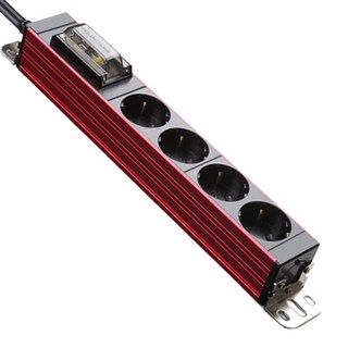 현대일렉트릭 서버탭 누전차단 알루미늄 고용량 멀티탭 4구 HDSVAL-14, 3m, (레드), 1개