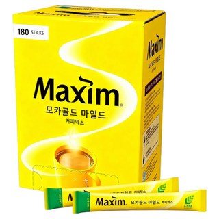 [LUCAS마켓] 맥심 모카골드 마일드 믹스커피 180개수 대용량 직장인 홈카페 달달커피, 1개, 180개입